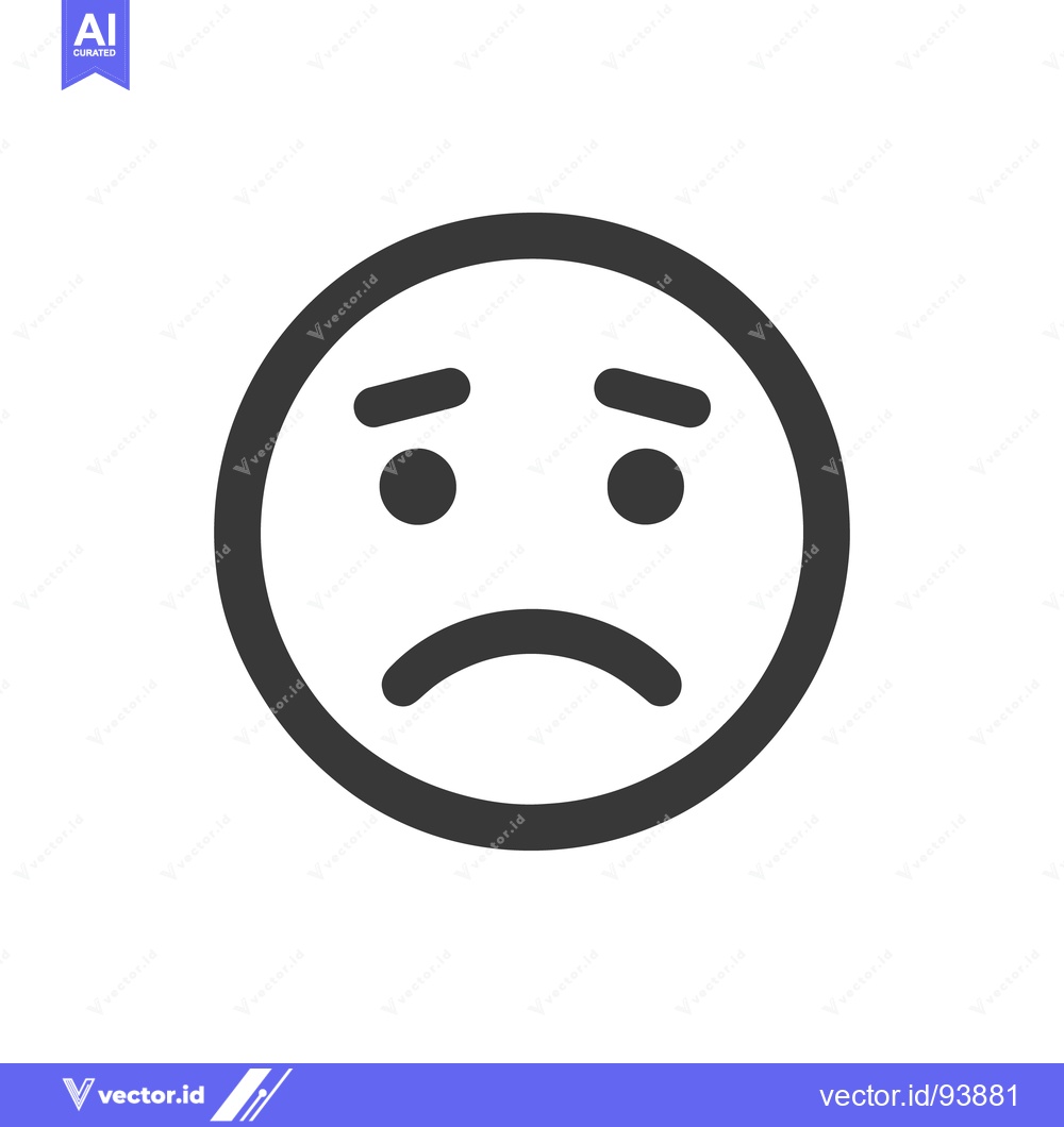 Premium Vector dari Minimalist Sad Face Icon: Simple Expression of Unhappiness and Disappo
