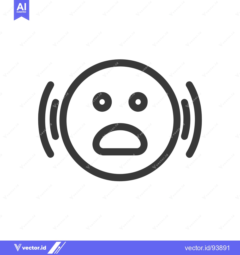 Premium Vector dari Distressed Emoji Icon with Shaking Effect, Black and White
