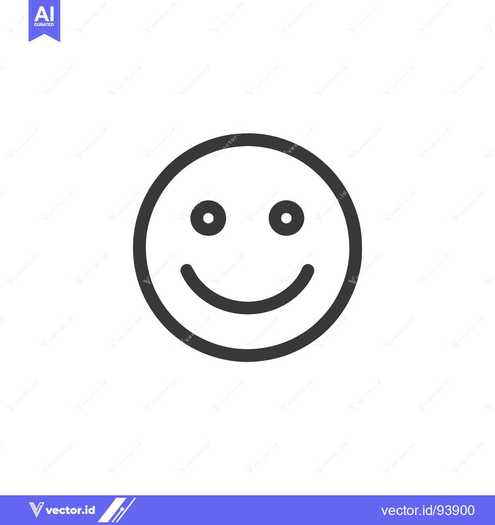 Premium Vector dari Simple Smiling Face Icon on White Background, Vector Illustration