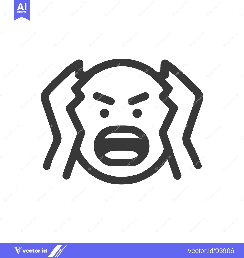 Premium Vector dari Frustrated Emoji Icon: Screaming Face with Hands Tearing Hair in Despa