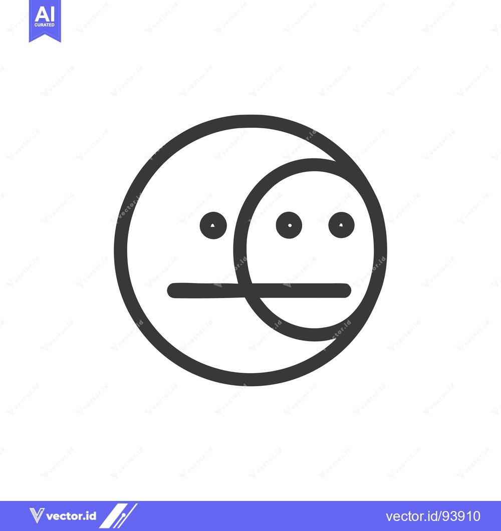 Premium Vector of Overlapping Faces Icon: Minimalist Design with Neutral Expression, Dar