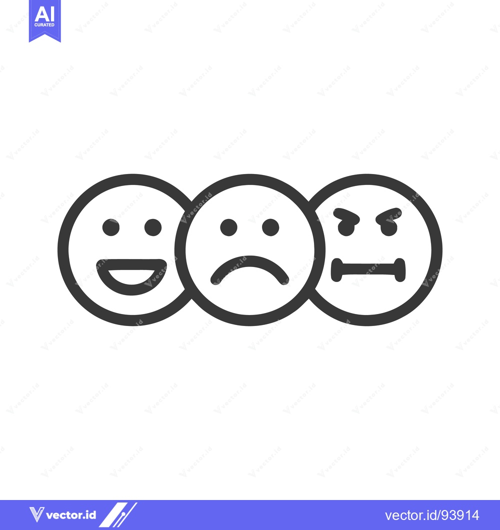 Premium Vector dari Three Emoticons: Happy, Sad, and Angry - Expressing Diverse Emotions i