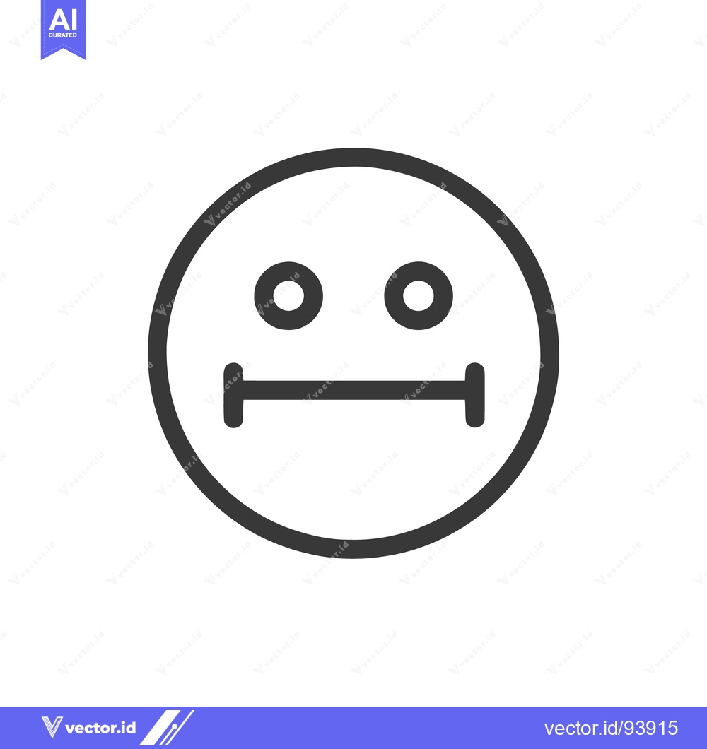 Premium Vector of Neutral Face Icon: Simple, Minimalist Design with Flat Expression