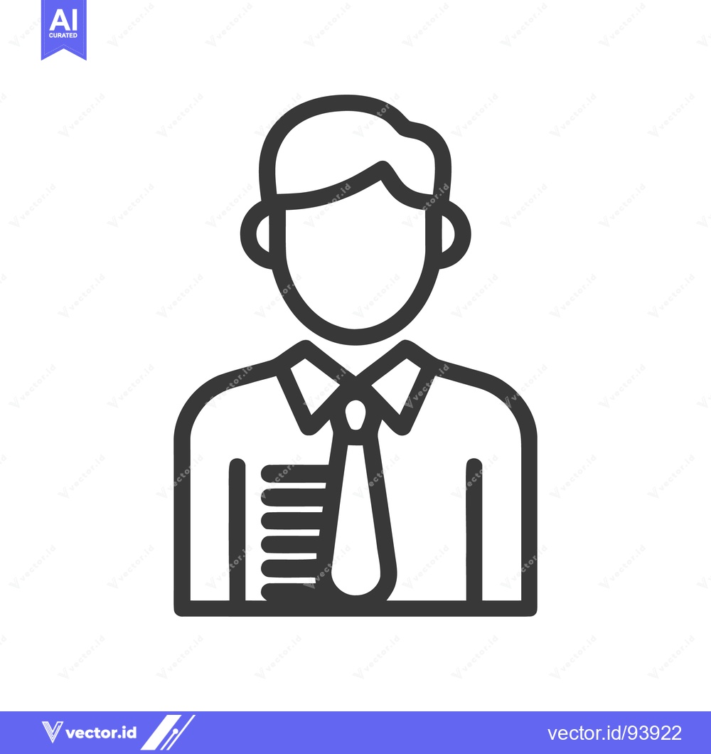 Premium Vector of Minimalist Icon of a Faceless Business Professional with Tie