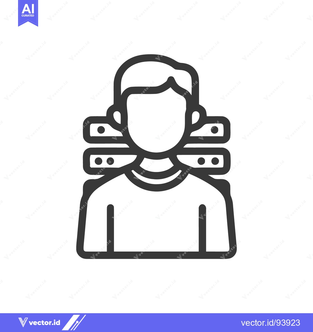 Premium Vector dari Server Administrator Icon: Man with Data Servers, IT Professional Outl