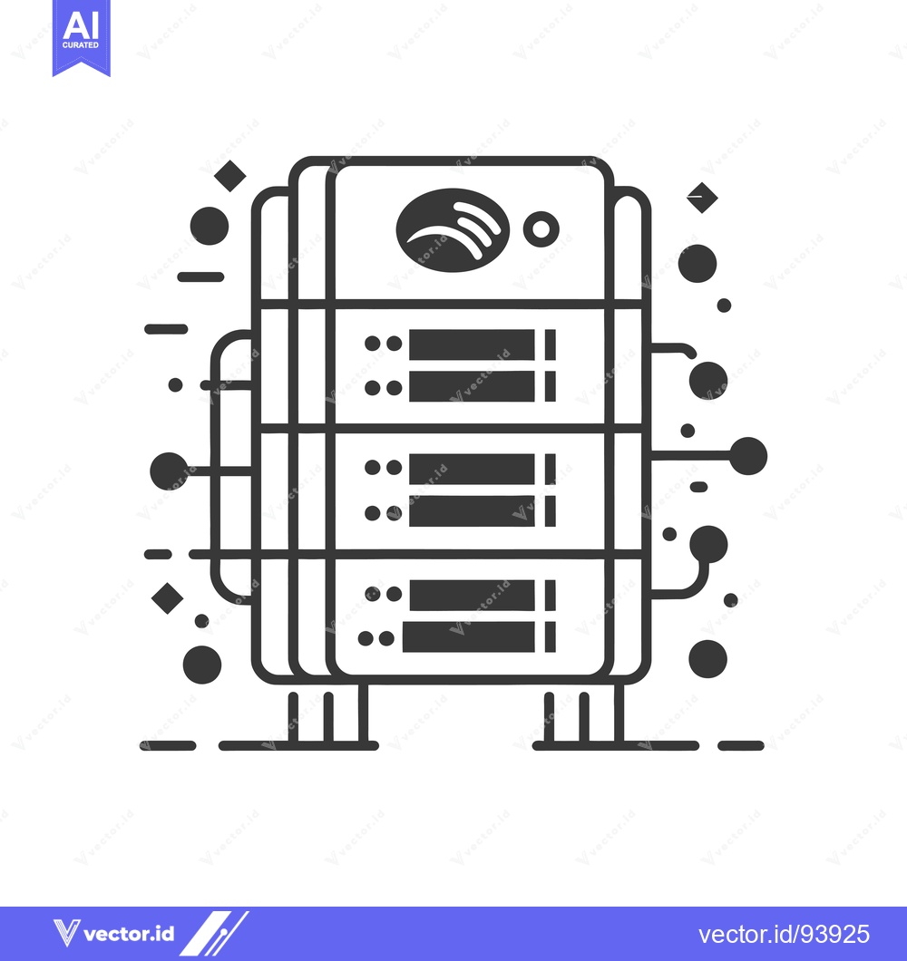 Premium Vector dari Server with Connections and Data Storage