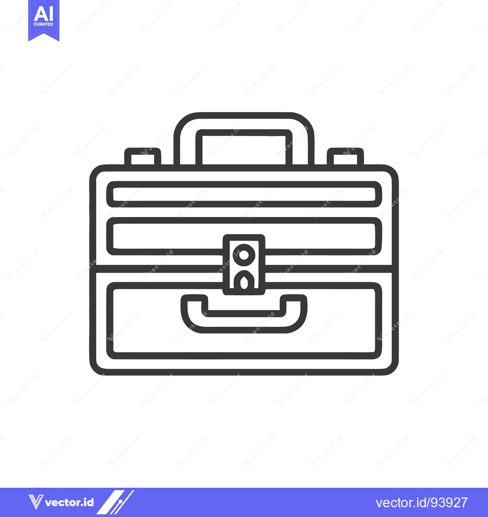 Premium Vector of Minimalist Briefcase Icon: Clean Lines, Professional Style, Business A