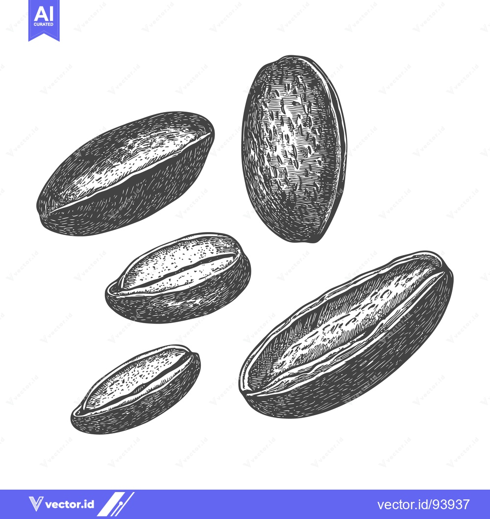 Premium Vector dari Several coffee beans are presented in a detailed artistic illustration