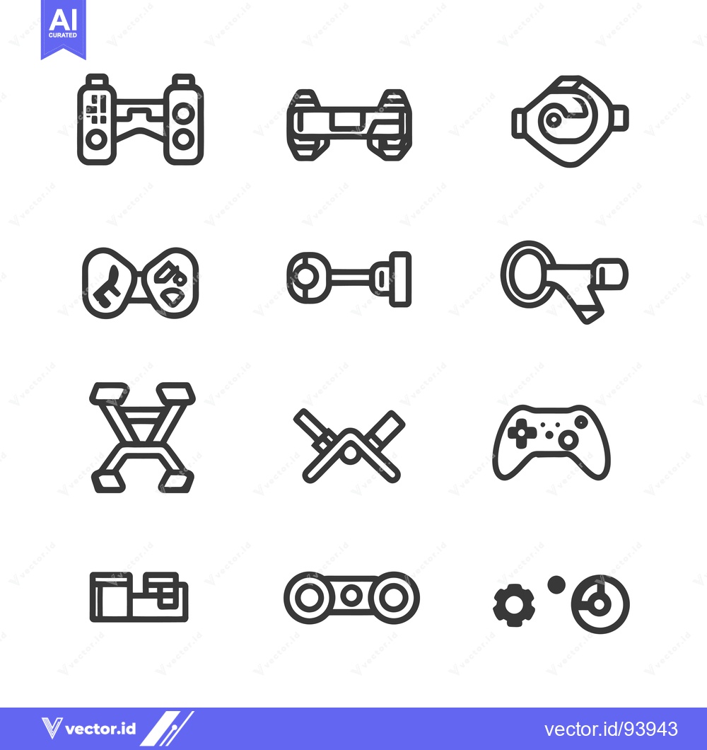 Premium Vector of Set of 10 Gaming Console Controllers Outline Icons