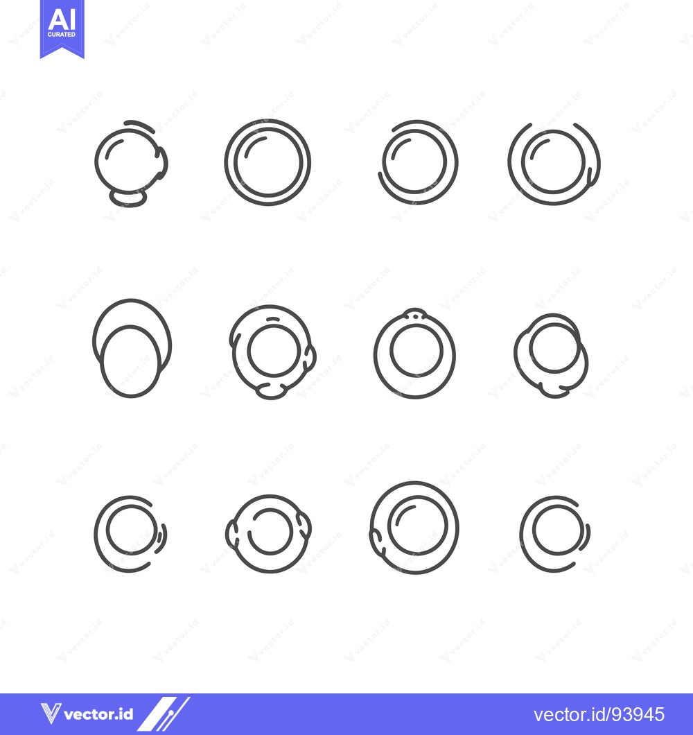 Premium Vector of Set of 12 Abstract Circular Icons with Different Styles and Shapes