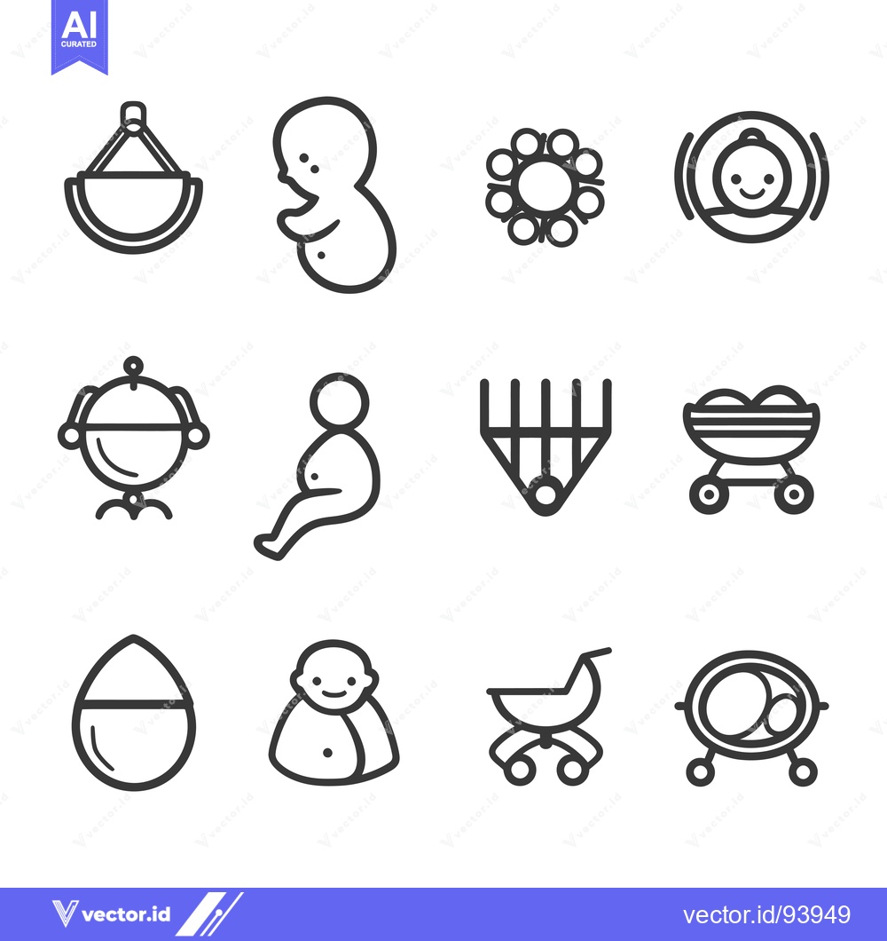 Premium Vector dari Set of 12 Baby Care Icons