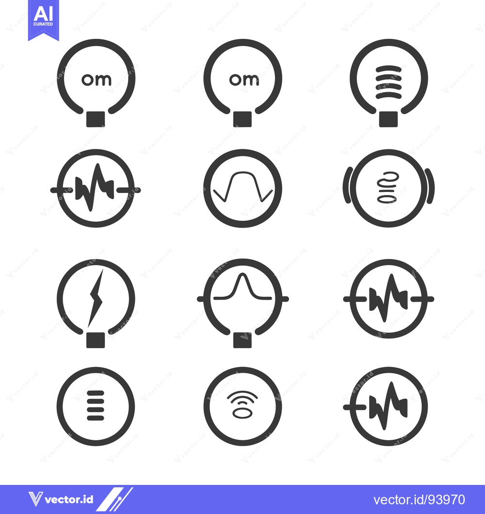 Premium Vector dari Set of 12 Circular Icons with Various Symbols