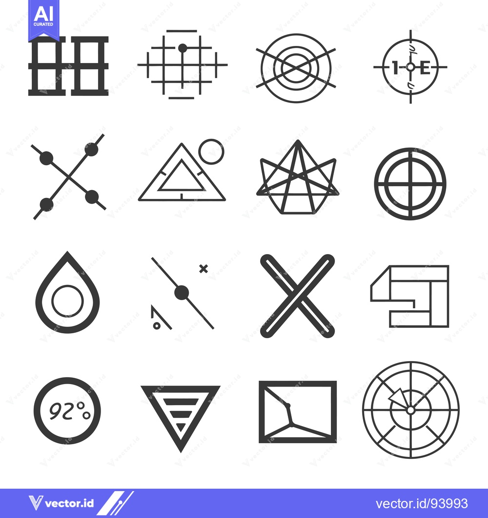 Premium Vector dari Set of 12 Geometric Shape Icons