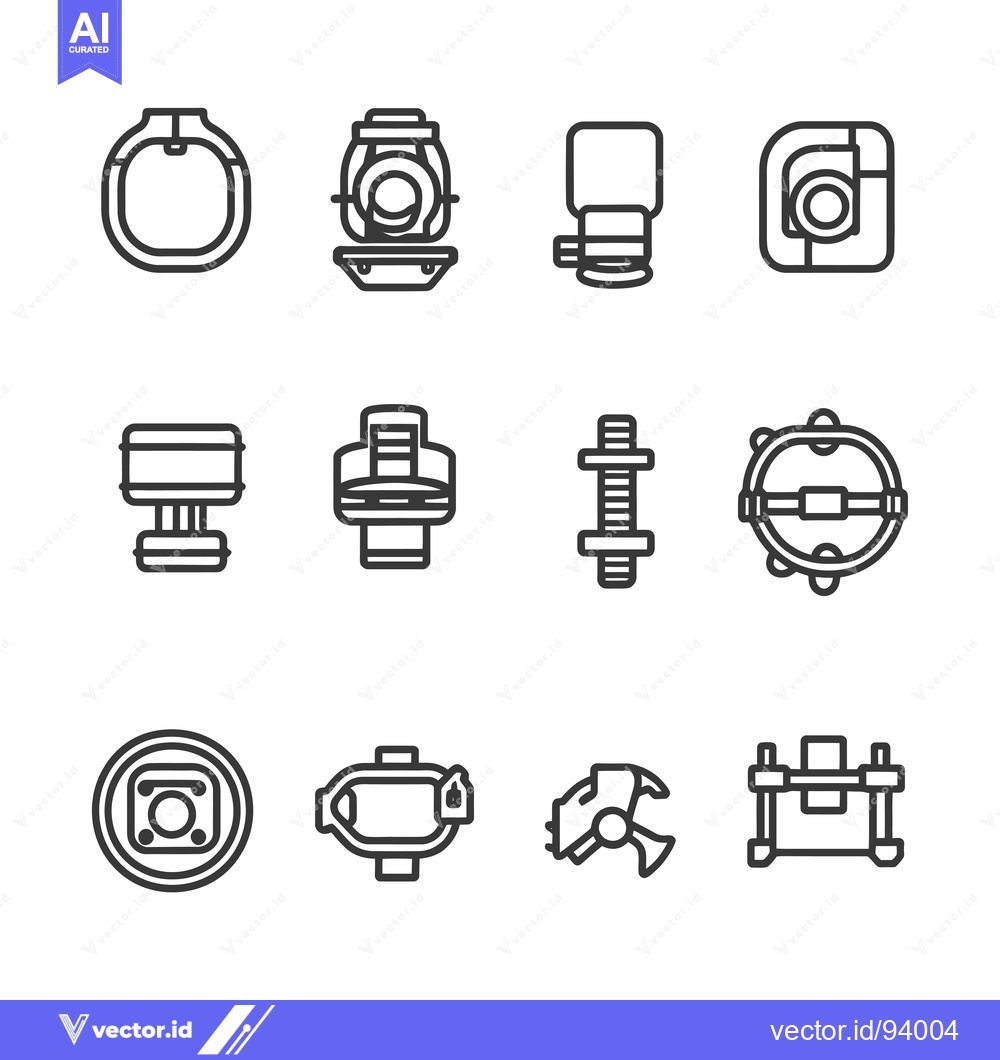 Premium Vector dari Set of 12 Linear Icons Representing Different Mechanical Components