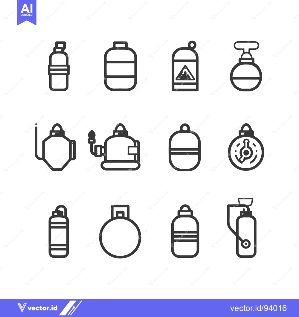 Premium Vector of Set of 12 Line Icons for Diving Equipment