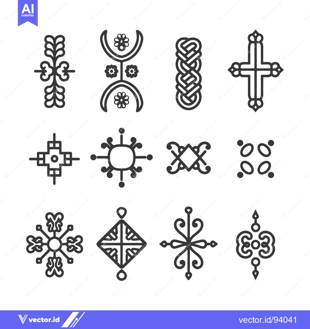 Premium Vector of Set of 12 Ornamental and Decorative Design Elements