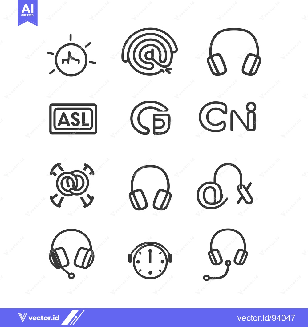 Premium Vector dari Set of 12 Outline Icons for Communication, Technology, and Accessibili
