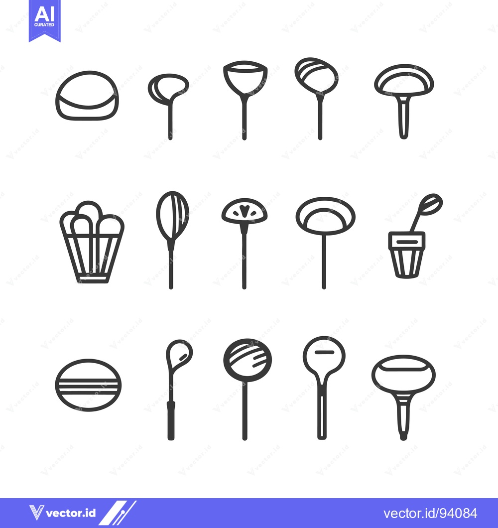 Premium Vector dari Set of 15 Black and White Flower Line Icons