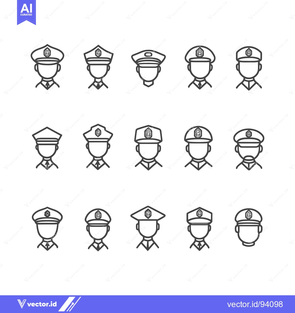 Premium Vector dari Set of 15 Line Icons of People Wearing Hats