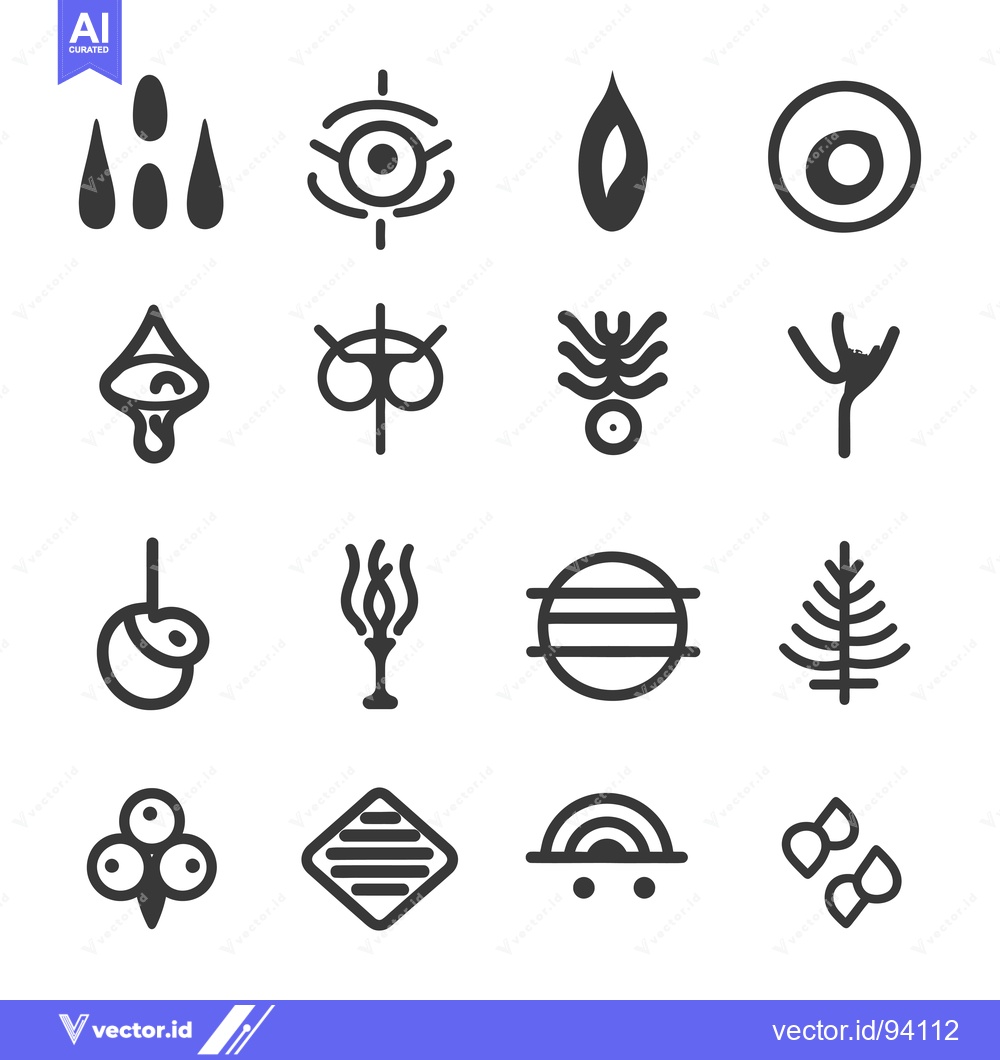 Premium Vector dari Set of 16 Abstract Geometric Shapes with Eyes