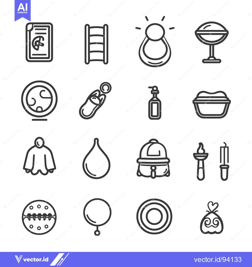Premium Vector of Set of 16 Baby Icons