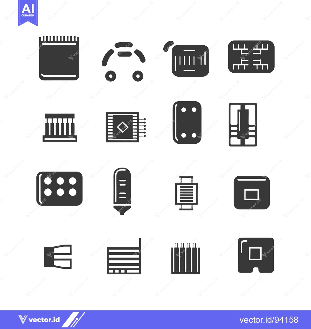 Premium Vector dari Set of 16 Black and White Icons Representing Different Types of Cards