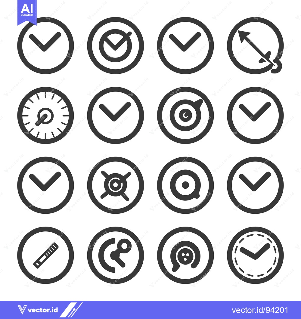 Premium Vector dari Set of 16 Circular Clock Icons with Arrows and Time Indicators