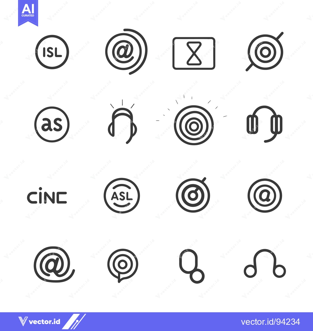 Premium Vector of Set of 16 Different  Circular  Icons with Various Symbols