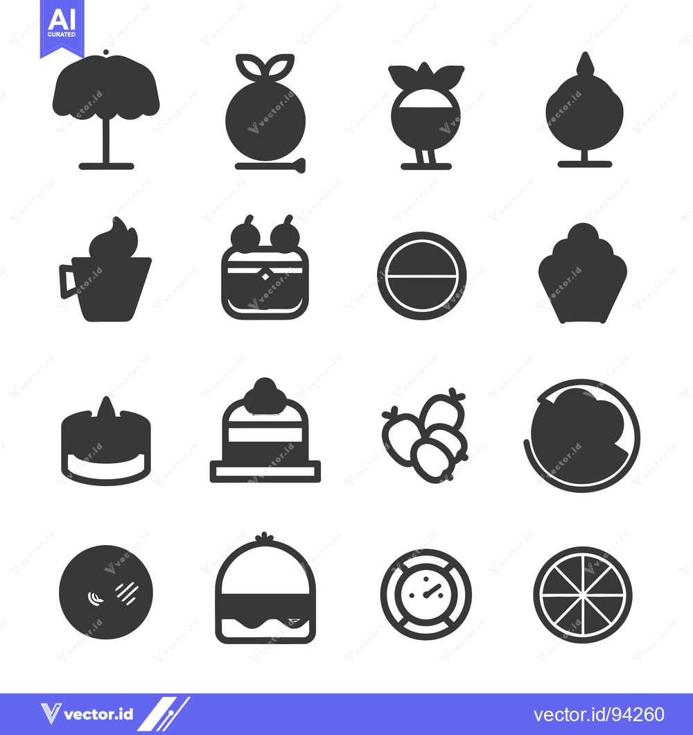 Premium Vector of Set of 16 Food and Drink Icons