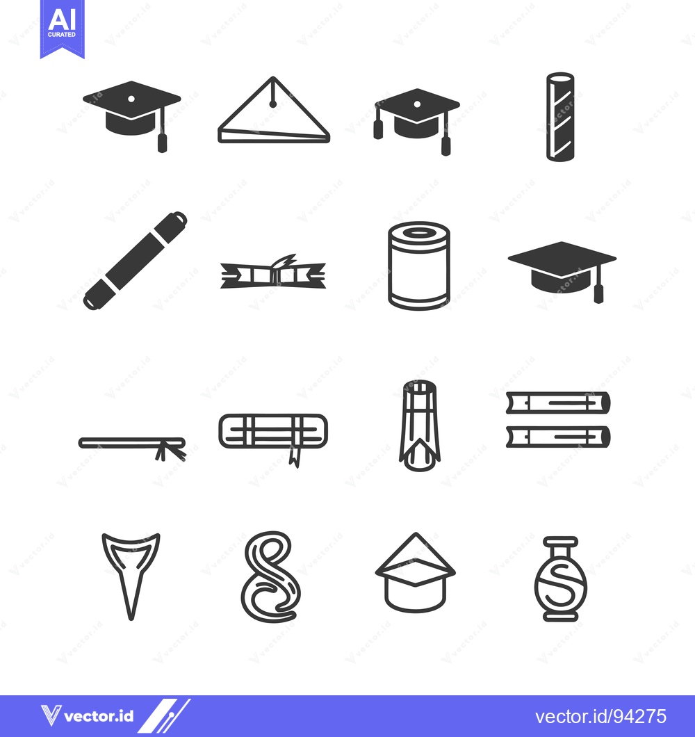 Premium Vector of Set of 16 Graduation, Education, and Learning Icons