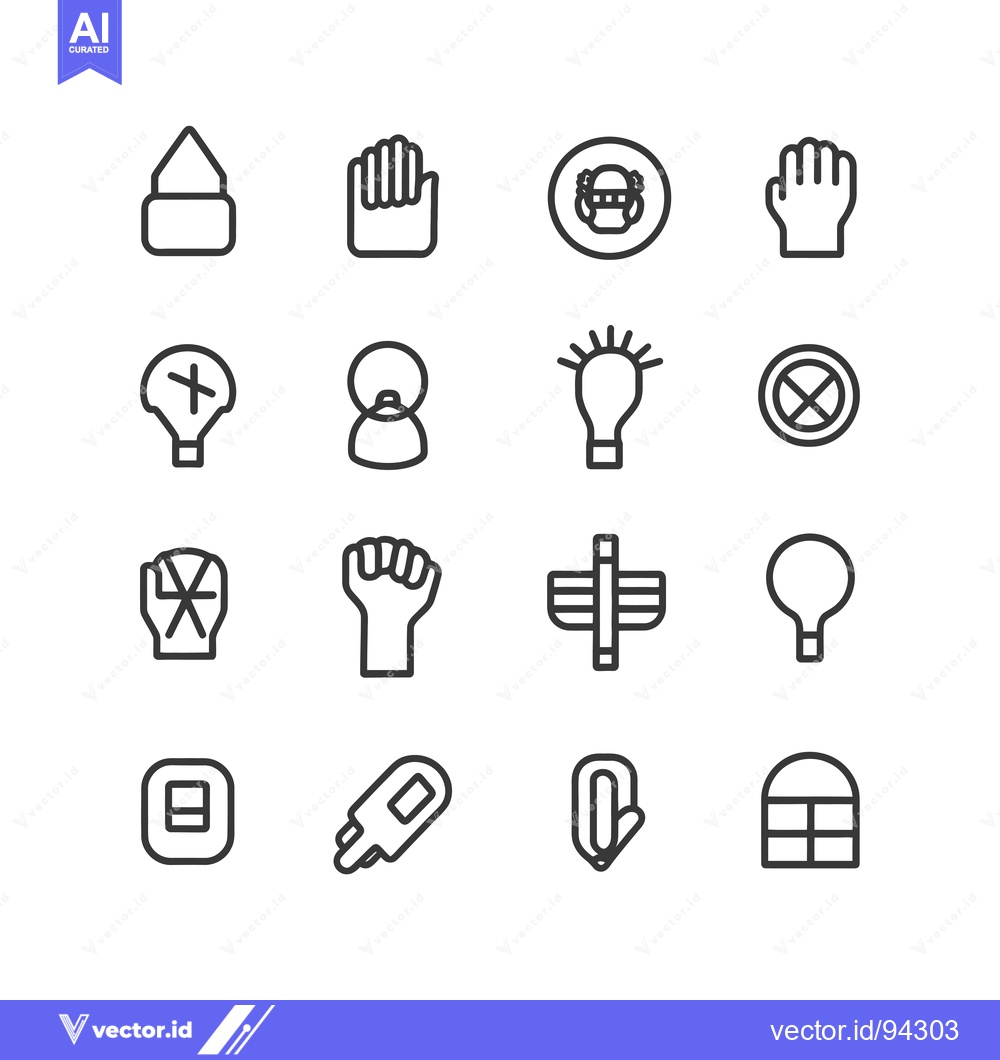 Premium Vector dari Set of 16 Linear Icons for Various Purposes