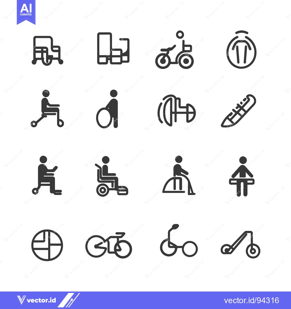 Premium Vector dari Set of 16 Line Icons Depicting Various Modes of Transportation