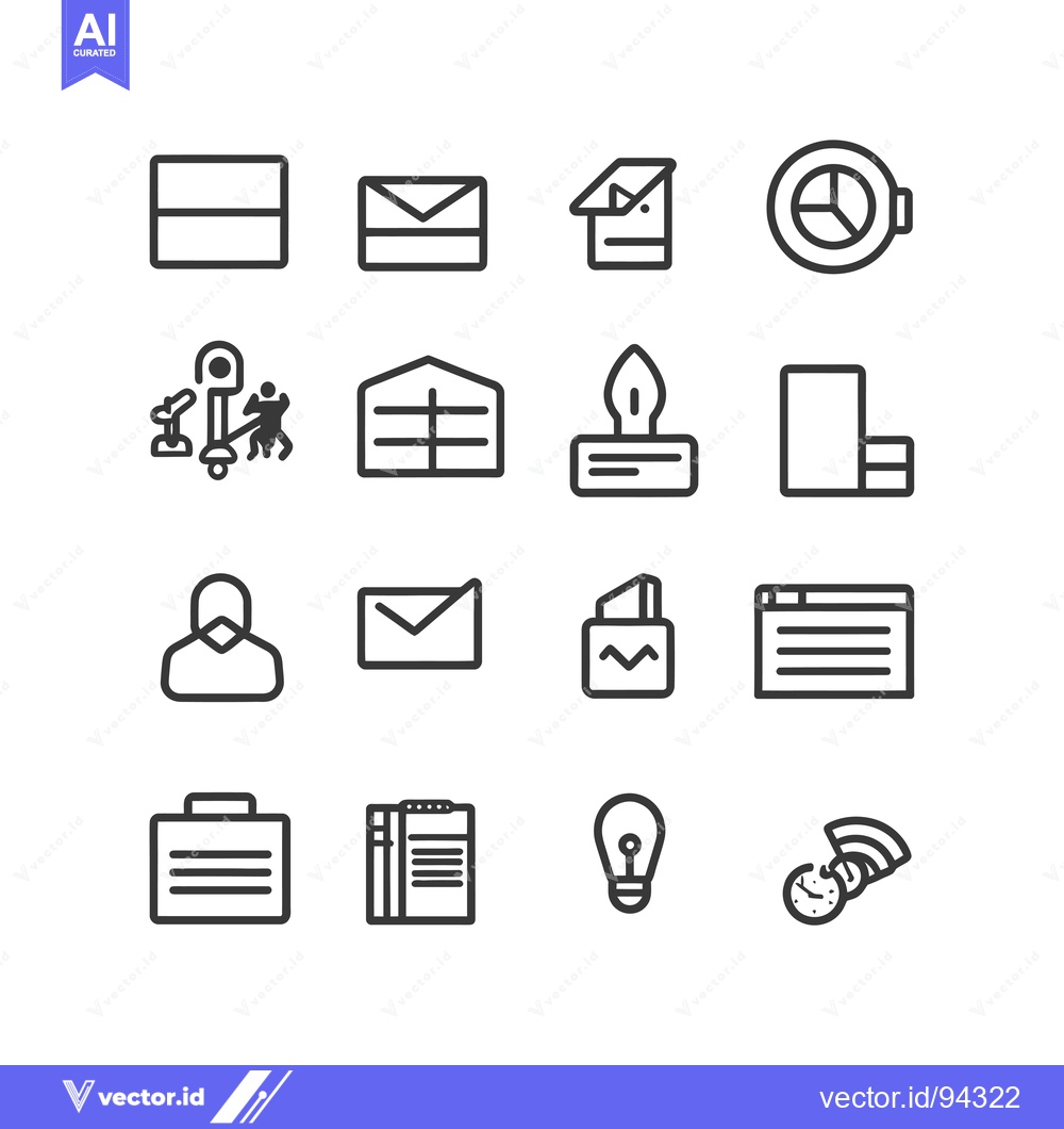 Premium Vector dari Set of 16 Line Icons for Business, Technology, and Communication