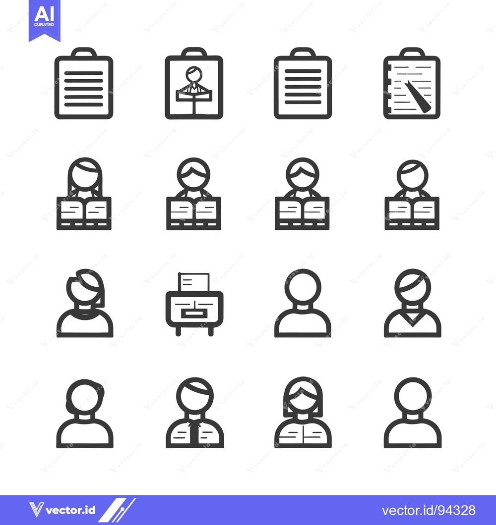 Premium Vector dari Set of 16 line icons for education and knowledge