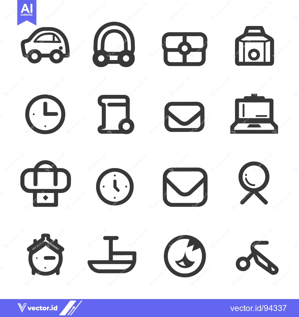 Premium Vector dari Set of 16 Line Icons for Travel and Tourism, Transportation, Time, and