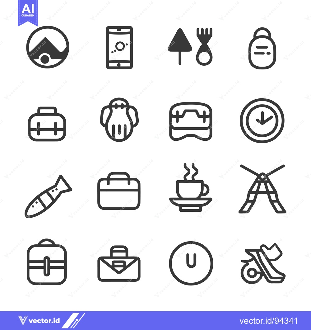 Premium Vector dari Set of 16 Line Icons for Various Purposes