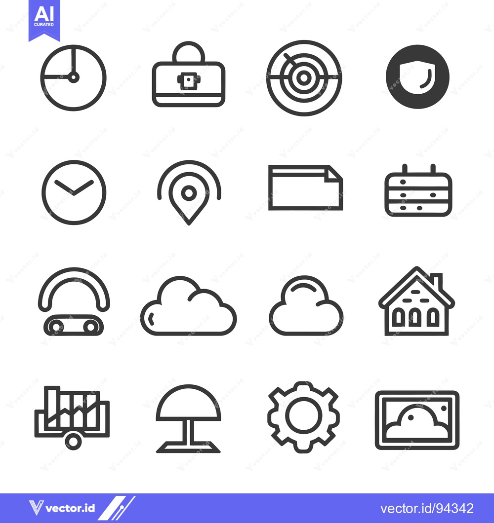 Premium Vector dari Set of 16 Line Icons for Web and Mobile Applications