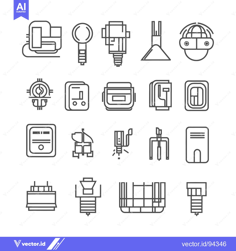 Premium Vector dari Set of 16 Line Icons of Different Devices for Electronics