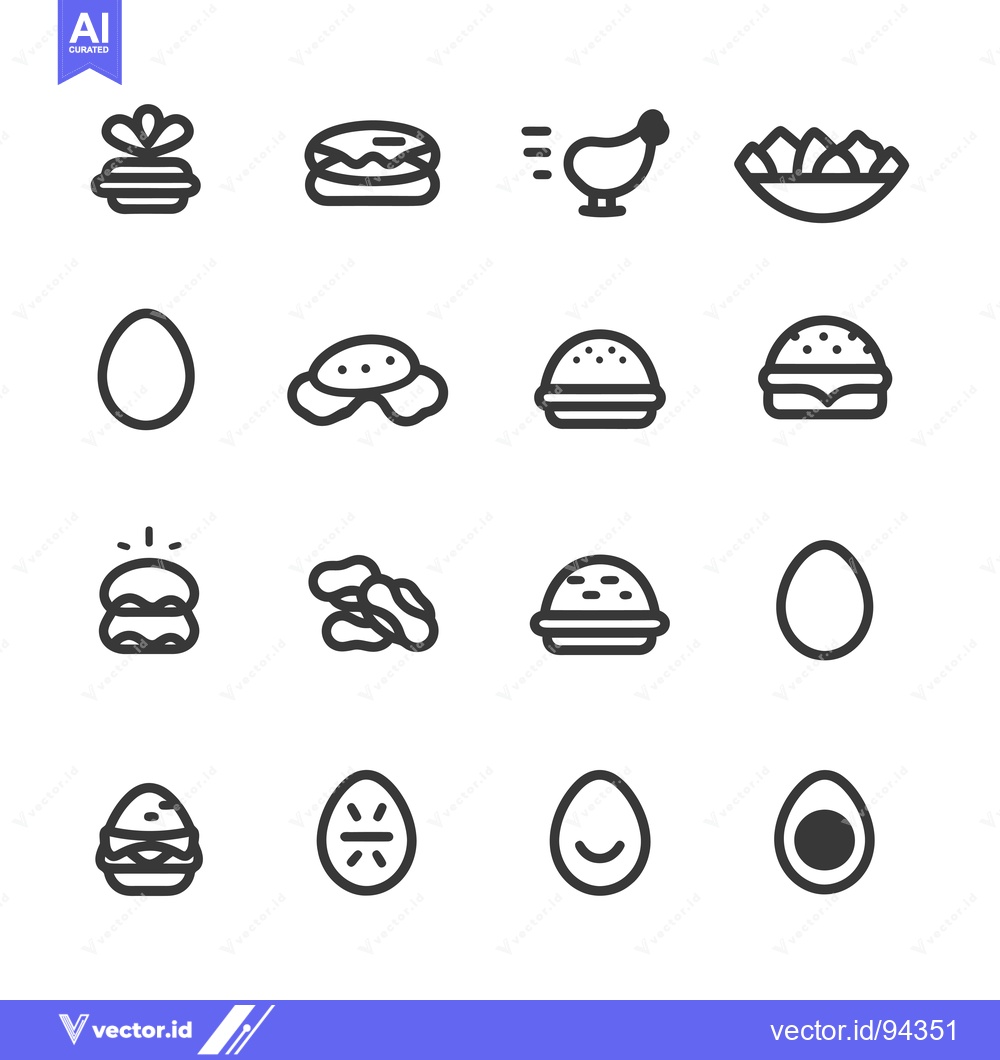 Premium Vector dari Set of 16 Line Icons of Food and Drink Related Items