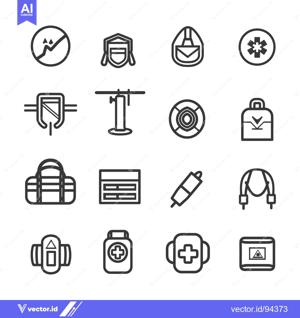 Premium Vector of Set of 16 Line Icons Related to Safety and Emergency