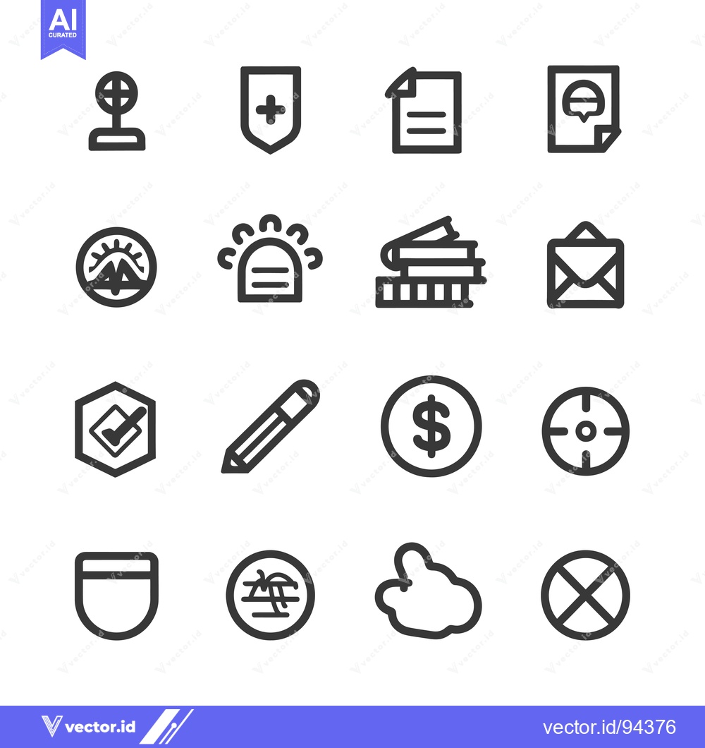 Premium Vector dari Set of 16 Line Icons Related to Technology, Business, and Communicatio