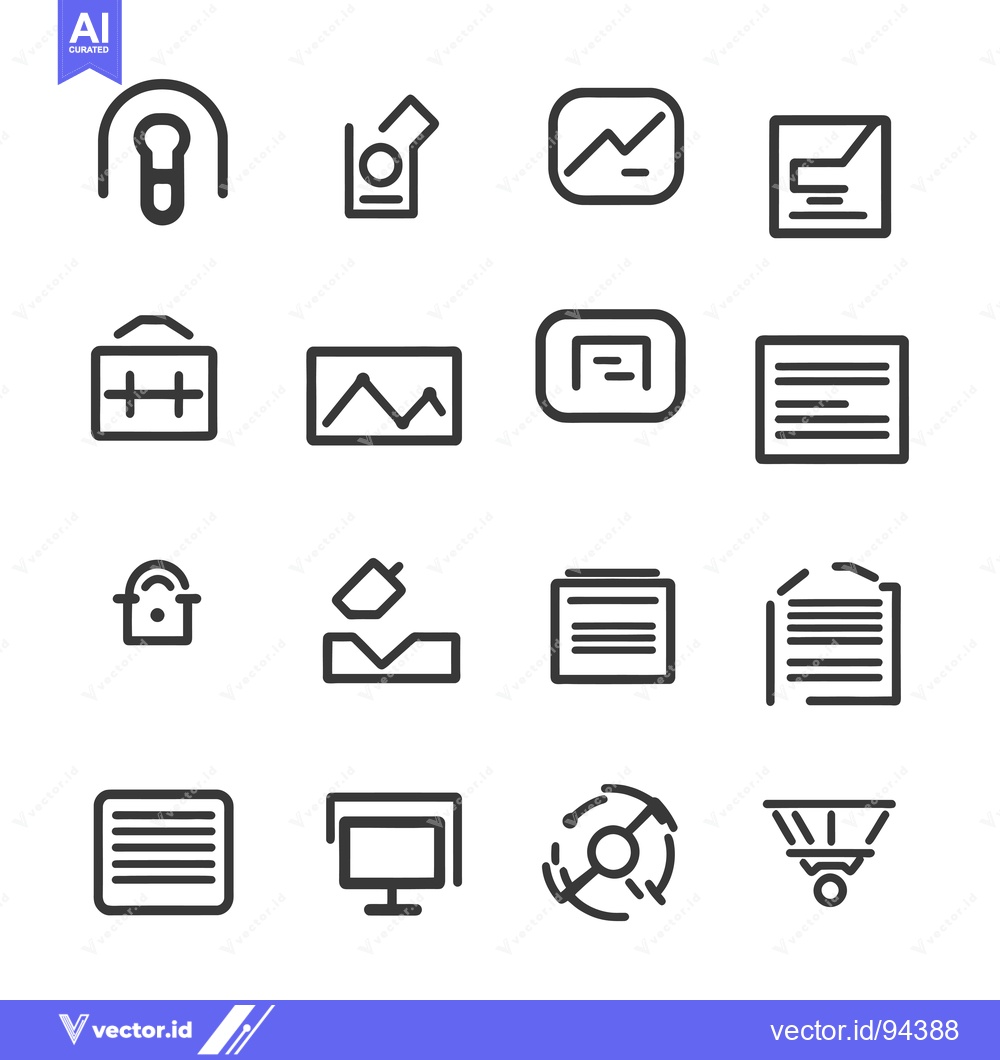 Premium Vector of Set of 16 Line Icons Representing Various Concepts
