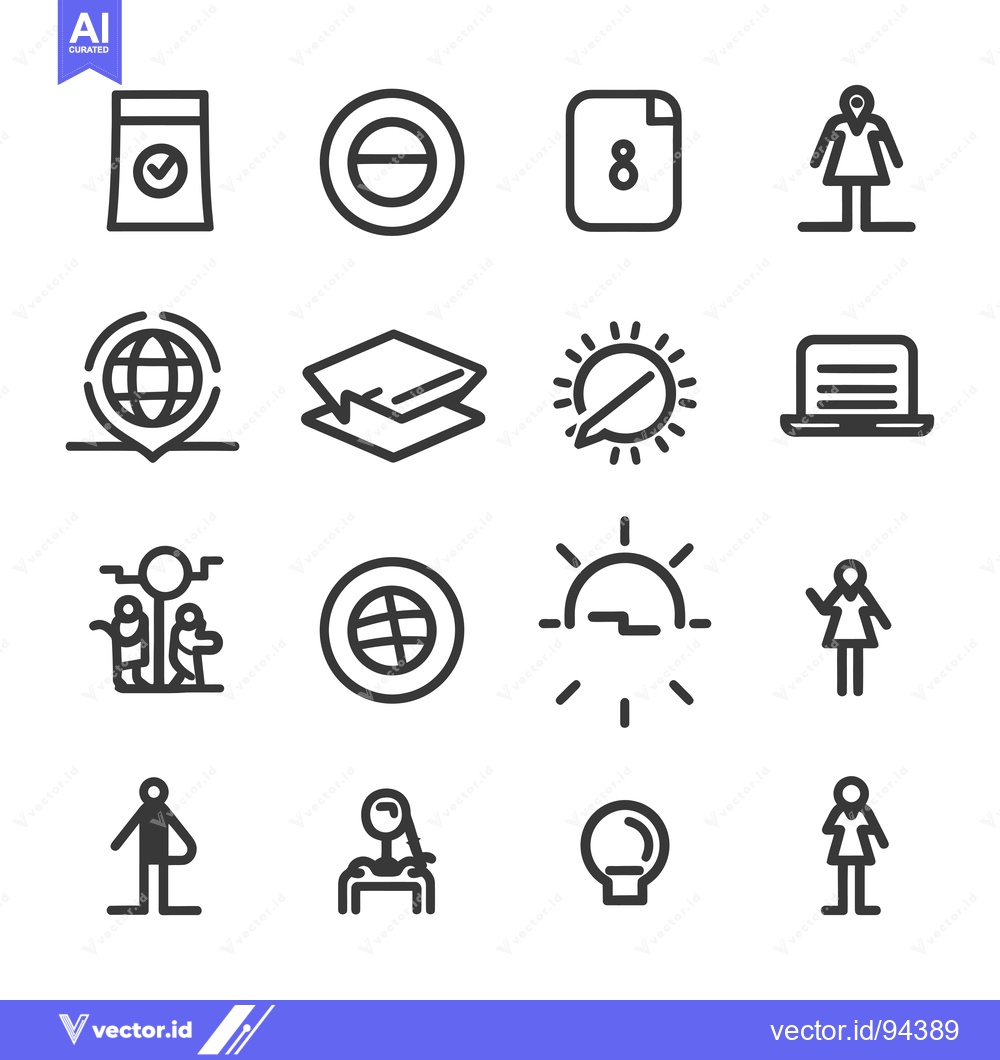 Premium Vector of Set of 16 Line Icons Representing Various Concepts