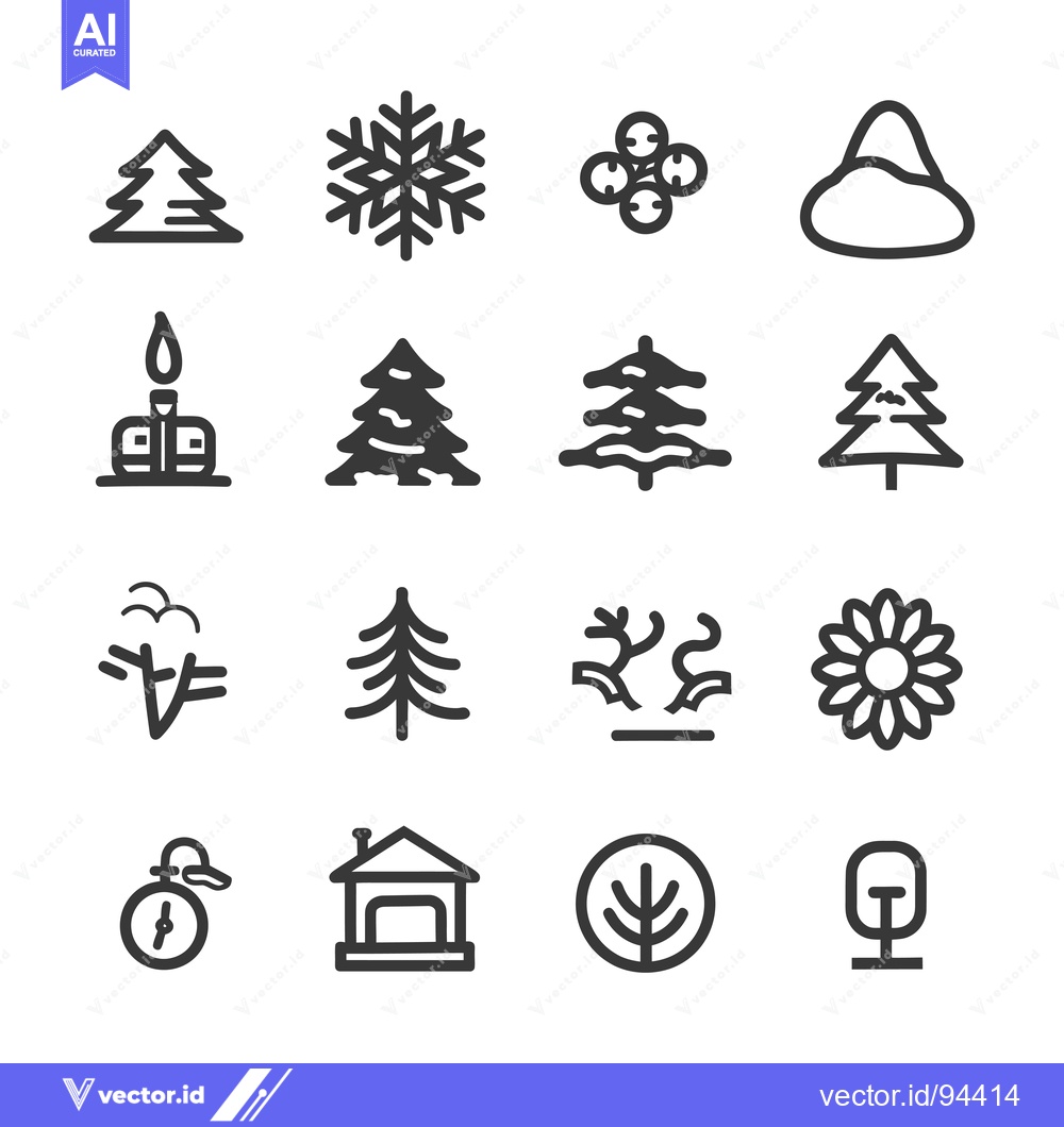 Premium Vector of Set of 16 Nature and Weather Icons
