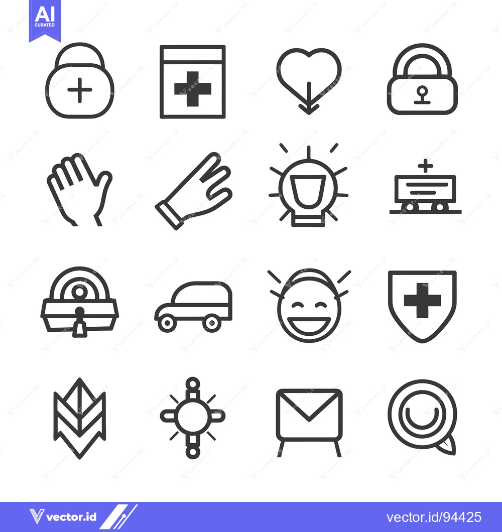 Premium Vector dari Set of 16 Outline Icons for Mobile Apps and Web Design