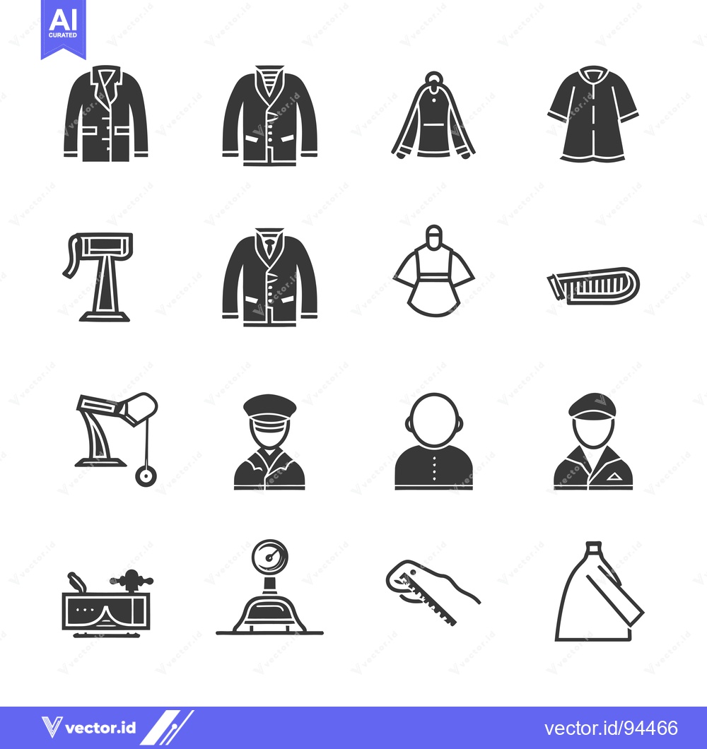 Premium Vector dari Set of 16 simple black and white icons on white background