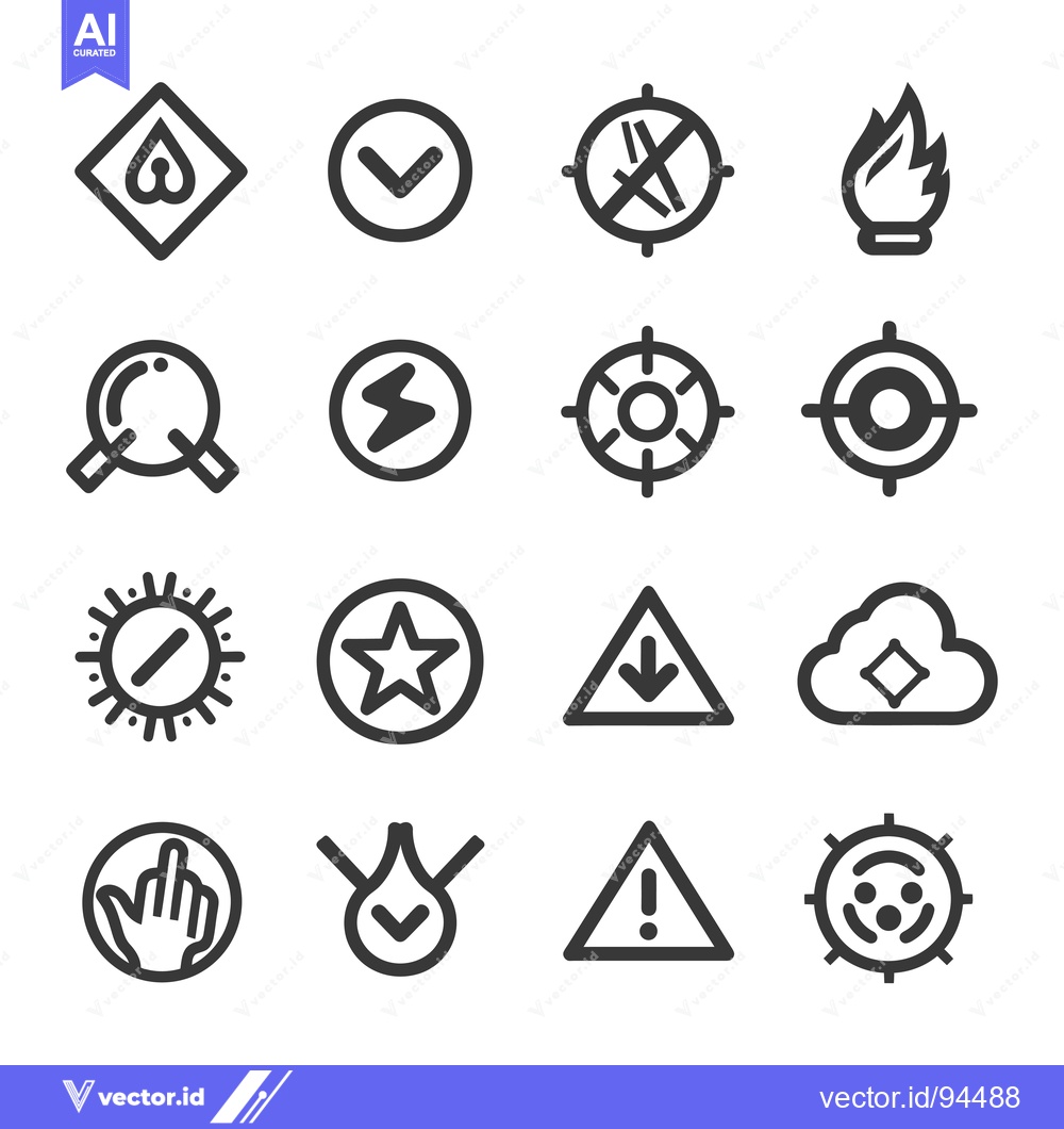 Premium Vector dari Set of 16 Simple Line Icons for Design