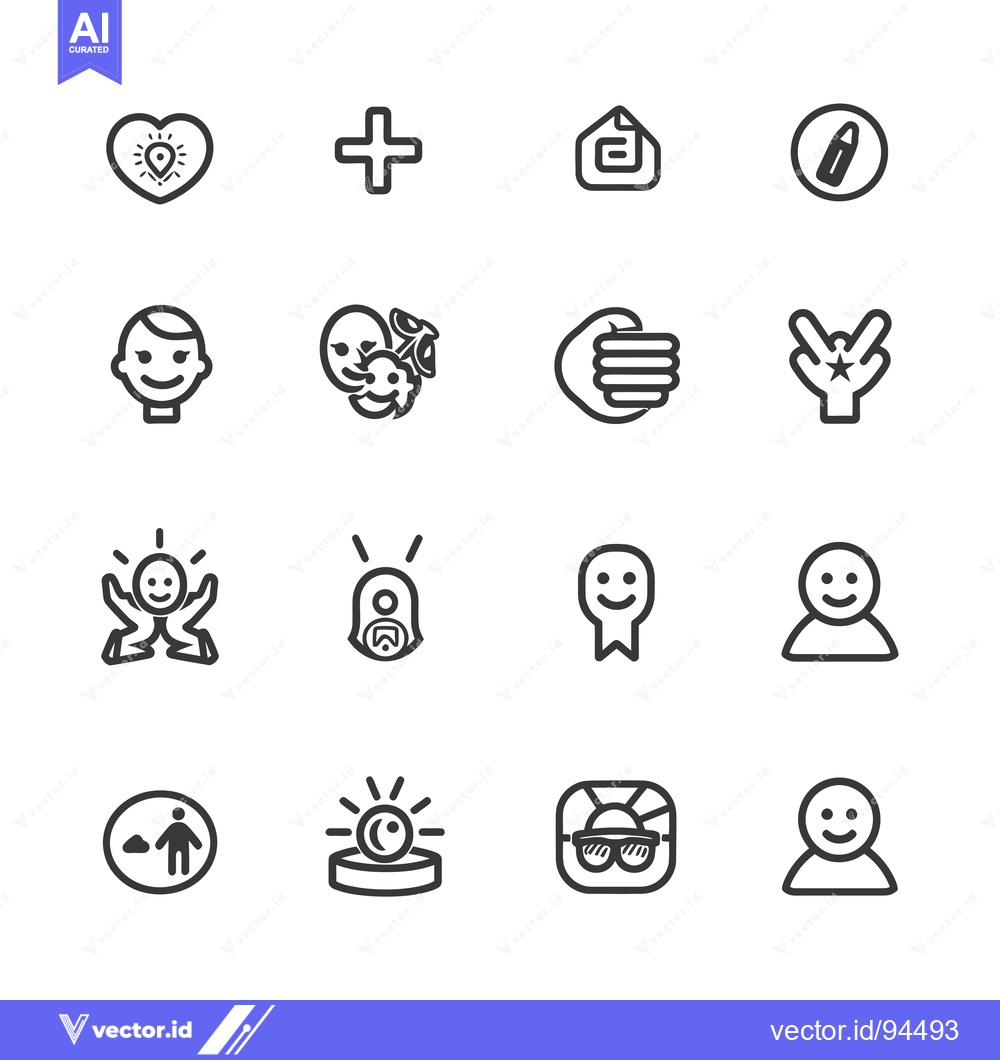 Premium Vector of Set of 16 Simple Line Icons for User Interface