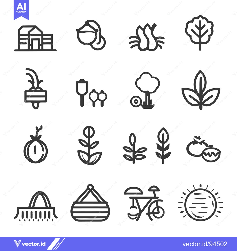 Premium Vector dari Set of 16 Simple Line Icons of Nature and Outdoors