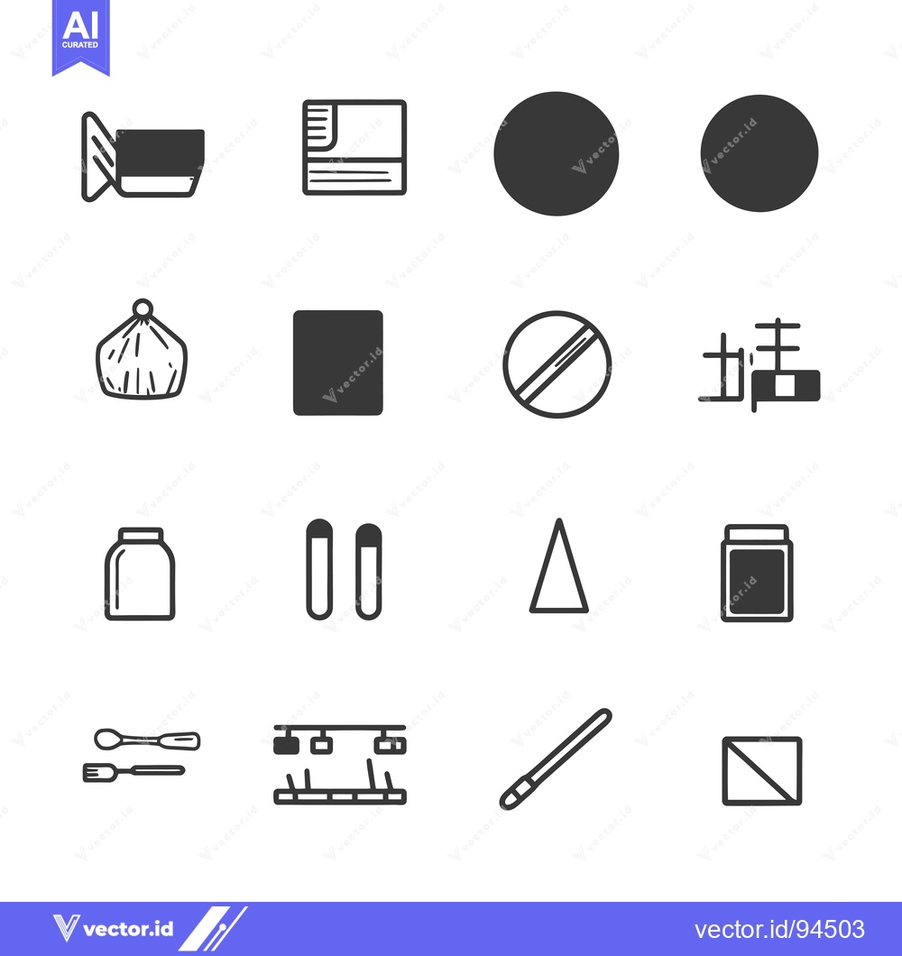 Premium Vector dari Set of 16 Simple Line Icons of Various Objects